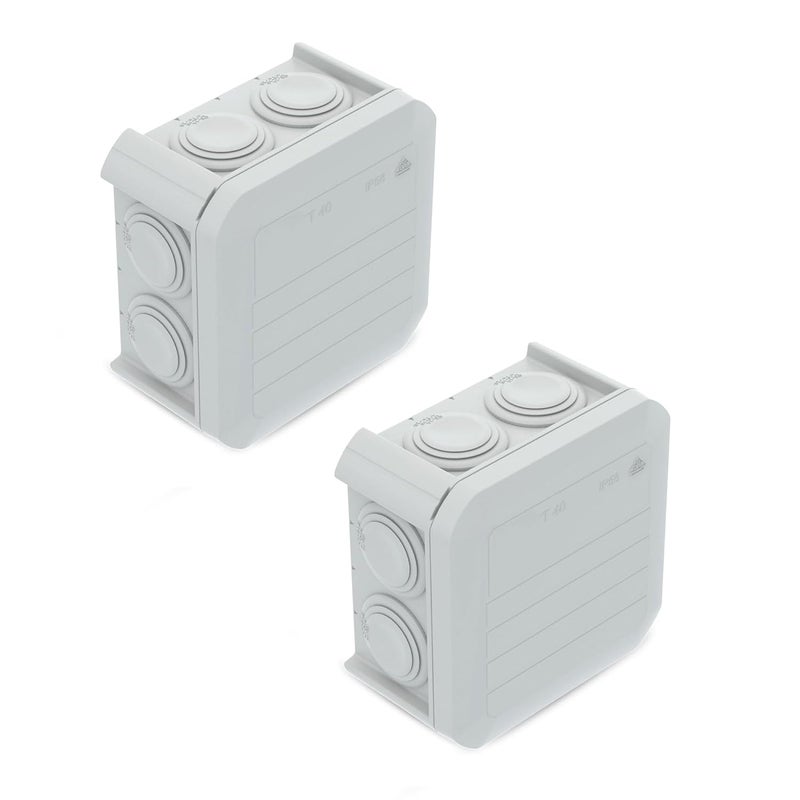 Duravel Junction Box, IP55 Waterproof Electrical Enclosure, Surface Mount, White (Pack-Of 2) - Image 1